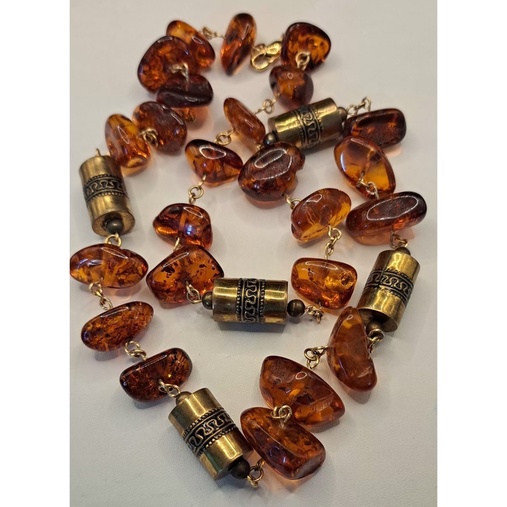 Vintage Natural Baltic Honey Cognac Amber Necklace 62.5 Grams - Picture 1 of 12